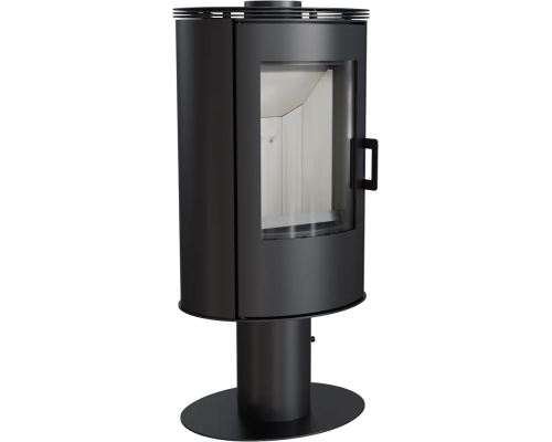 KRATKI Koza AB STAL DR  NOGA GLASS  z wylotem spalin Ø 150 czarny termotec