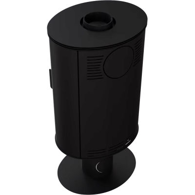 KRATKI Koza AB STAL DR  NOGA GLASS  z wylotem spalin Ø 150 czarny termotec