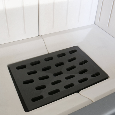 KRATKI Koza AB STAL DR  NOGA GLASS  z wylotem spalin Ø 150 czarny termotec