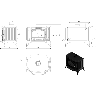 KRATKI koza z płaszczem wodnym K9 Ø 150 9 kW