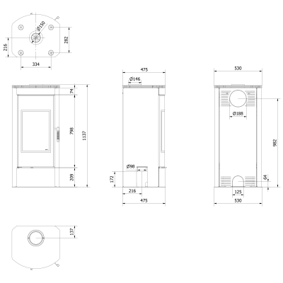 KRATKI TITAN Panorama Ø 150 11 kW