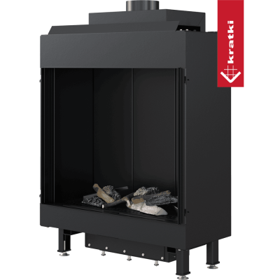 KRATKI Kominek gazowy LEO 62 frontowy propan butan Ø 100/150 5,6 kW