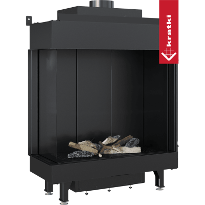 KRATKI Kominek gazowy LEO 76 / 62 lewy propan Ø 100/150 5,1 kW