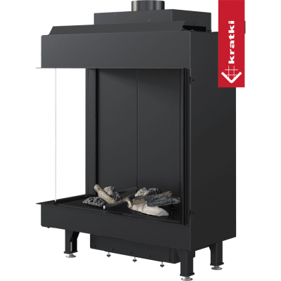 KRATKI Kominek gazowy LEO 76 / 62 lewy propan Ø 100/150 5,1 kW