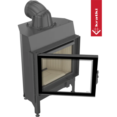 Inteligentny kominek powietrzny stalowy KRATKI NADIA 10 kW Ø 200 MSK GLASS