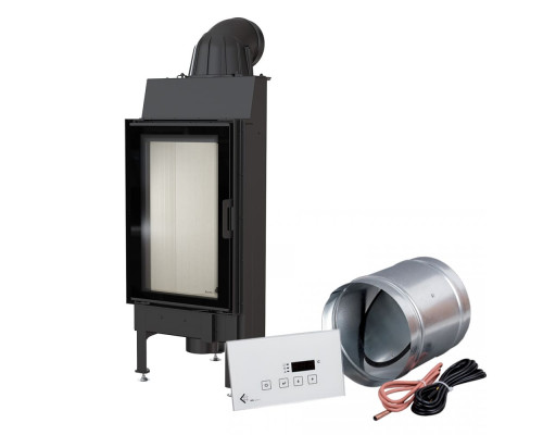 Inteligentny kominek powietrzny stalowy KRATKI NADIA 9 kW Ø 200 MSK GLASS