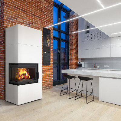 KRATKI Simple Box 8 kW Ø 200 Bianco Lewy KRATKI Simple Box 8 kW Ø 200 Bianco Lewy