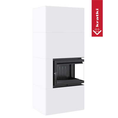 KRATKI Simple Box 8 kW Ø 200 Bianco Prawy