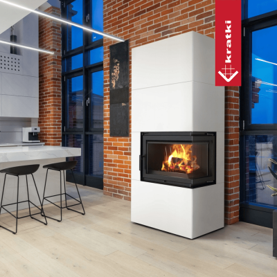 Kominek powietrzny Simple Box 8 kW Ø 200 Bianco z domykaniem Kominek powietrzny Simple Box 8 kW Ø 200 Bianco z domykaniem