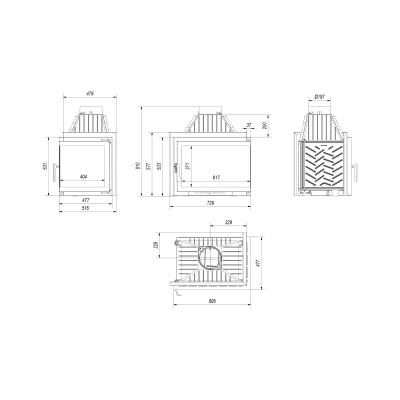KRATKI SIMPLE prawy BS 15 kW Ø 200